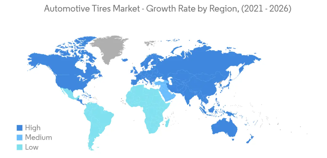 Automotive tires market Growth by Region